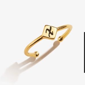 ALEX And ANI Initial X Ring, 14k Gold Over 925 Silver, Adjustable, New & Sealed
